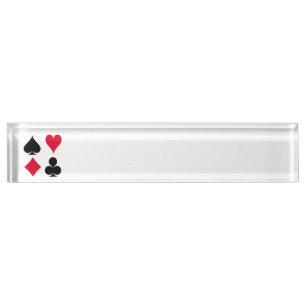 Playing cards symbols pattern nameplate