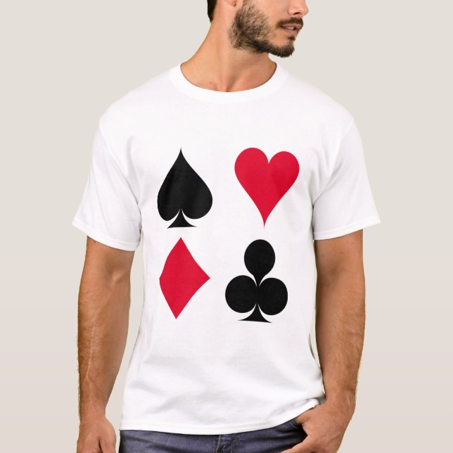 Playing cards symbols pattern T-Shirt (Front)