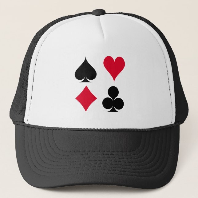 Playing cards symbols pattern trucker hat (Front)