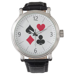 Playing cards symbols pattern watch