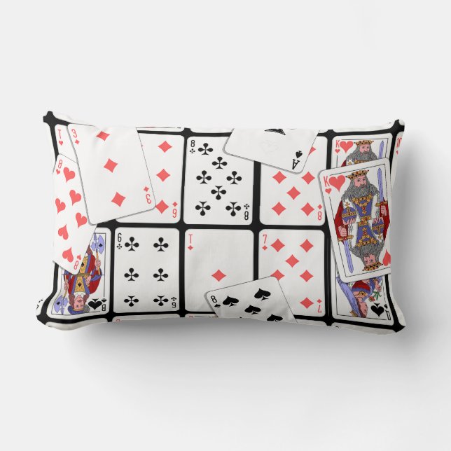 Playing Cards Throw Pillow (Front)