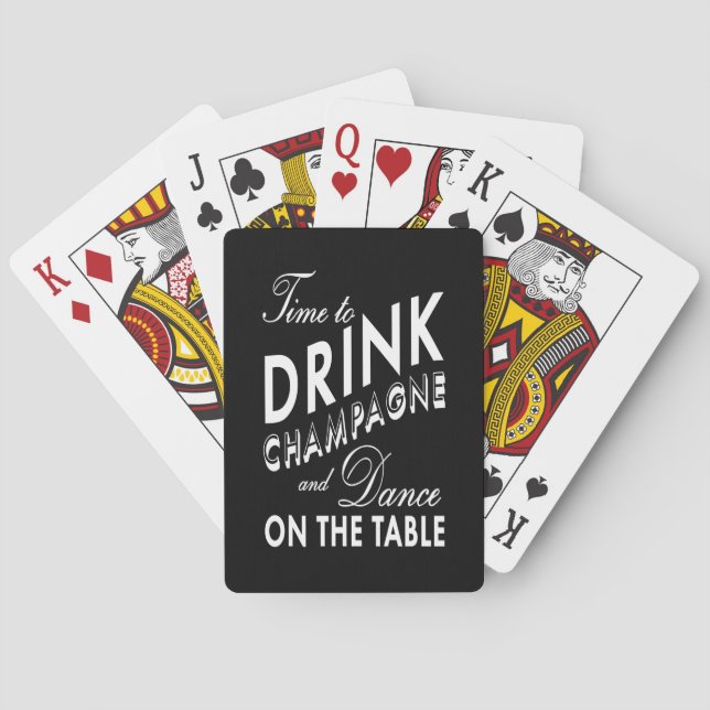 Playing Cards Time to Drink Champagne (Back)