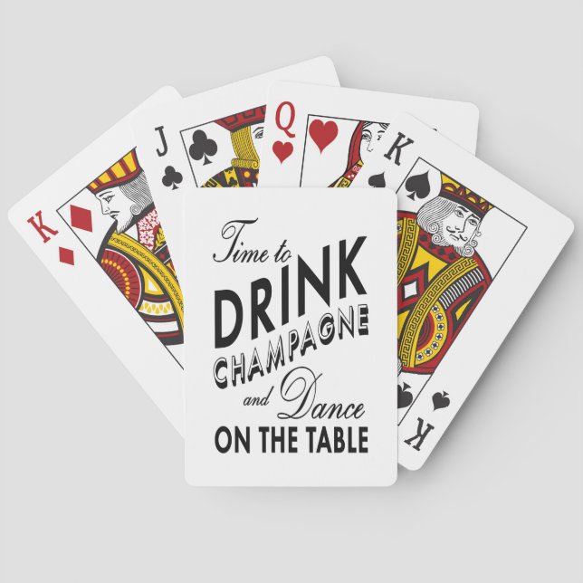 Playing Cards Time to Drink Champagne in white (Back)
