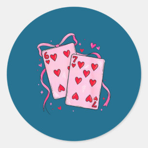 Playing Cards Valentine 6 7 Boys Girls Valentine S Classic Round Sticker