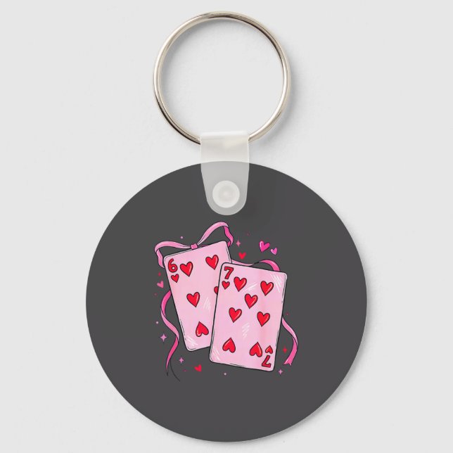 Playing Cards Valentine 6 7 Boys Girls Valentine S Key Ring (Front)