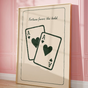 Playing Cards Wall Art   Vintage Poker Print