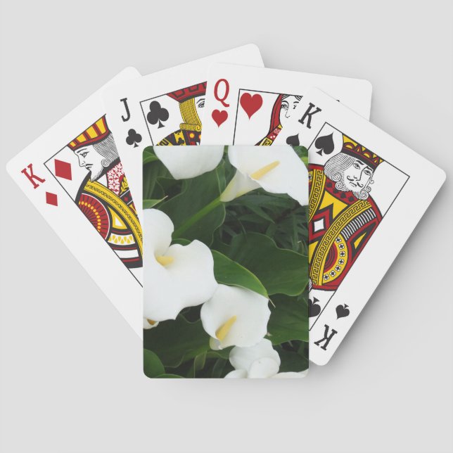 Playing Cards White Lillium Flowers (Back)