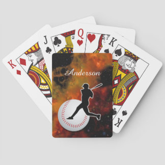 Playing Cards with Baseball Player and Ball