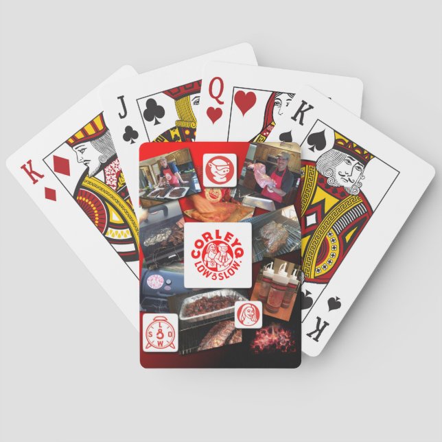 playing cards with CorleyQ photo collage. (Back)