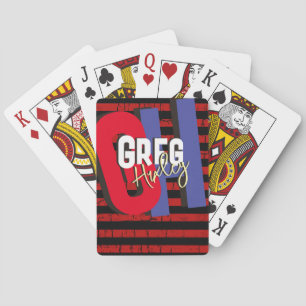 Playing Cards with His Name Designed in Style