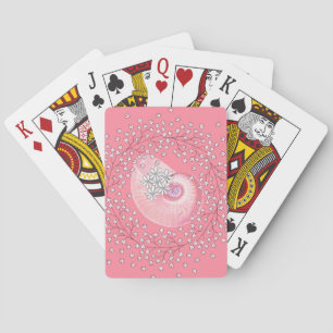 Playing Cards with Shell & Daisy Design Pink