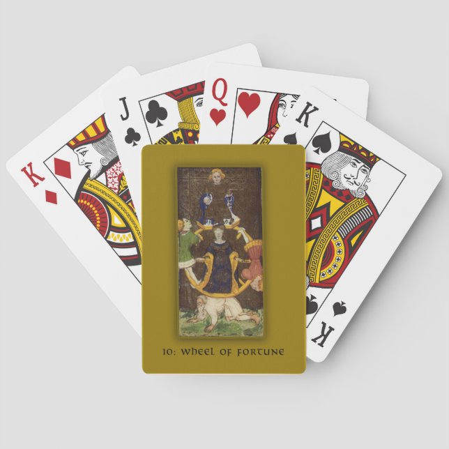 Playing Cards with Tarot Wheel of Fortune Image (Back)