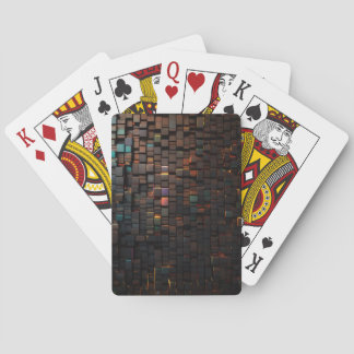 Playing cards with wooden bricks art