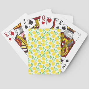 Playing Cards with Yellow Lemons