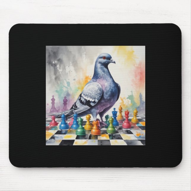 Playing Chess With A Pigeon Sticker  Mouse Pad (Front)