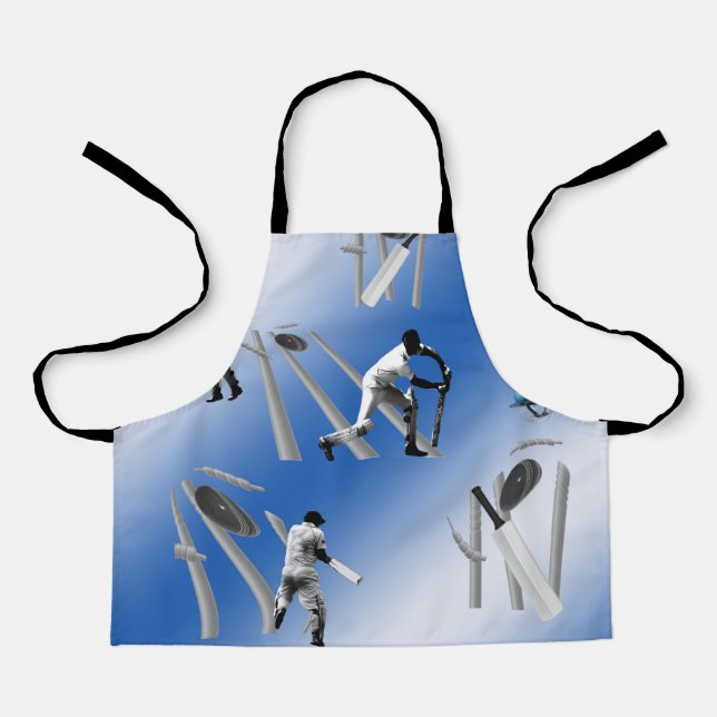 Playing Cricket, Kids Full Print Apron (Front)