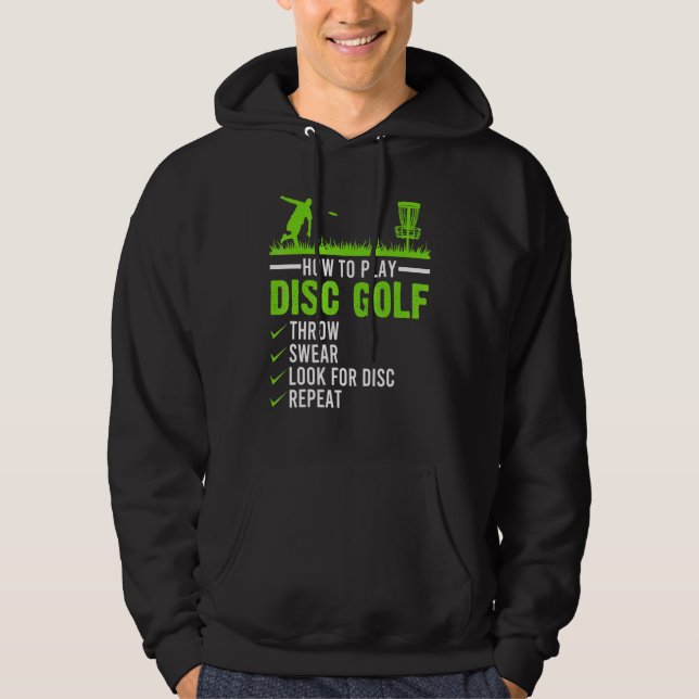 Playing Disc Golf Frisbee Disc Golfer Humour Golfi Hoodie (Front)