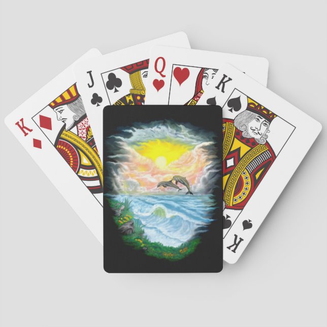 Playing Dolphins in the Sunshine Cards (Back)