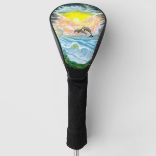 Playing Dolphins in the Sunshine Golf Head Cover