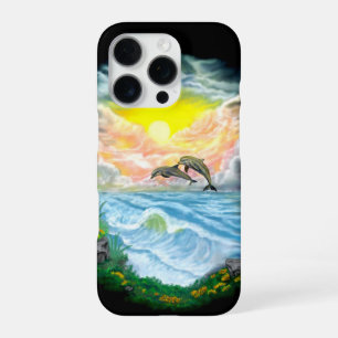 Playing Dolphins in the Sunshine iPhone 16 Pro Case