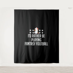 Playing fantasy football Unicorn Tapestry