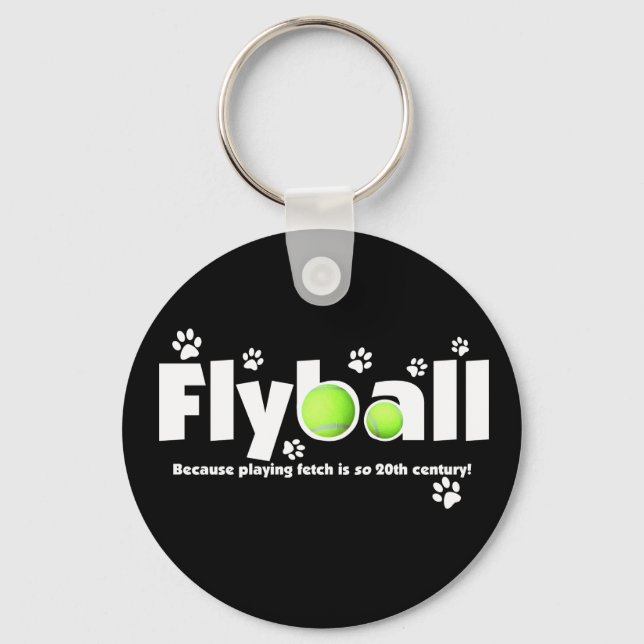 Playing Fetch is 20th Century Flyball Key Ring (Front)