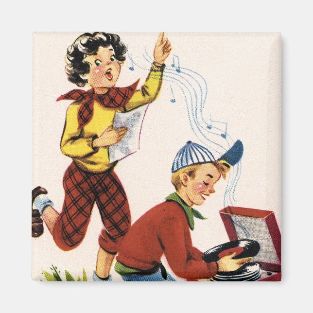 Playing Fifties Records Magnet (Front)