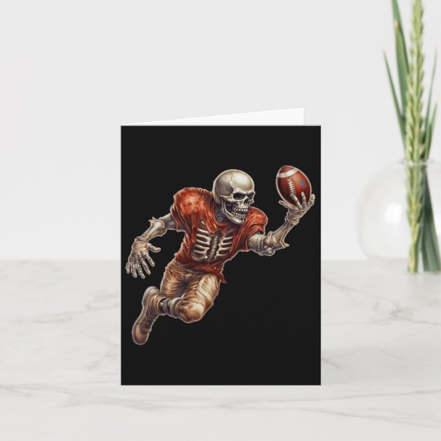 Playing Football Cool Touchdown Halloween  Card (Front)