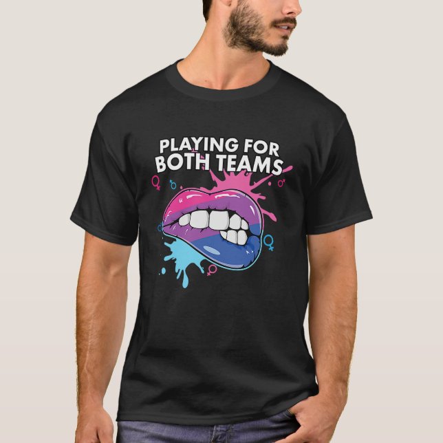 Playing For Both Teams Bisexual Pride Bisexuality  T-Shirt (Front)