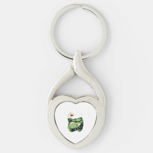 Playing Golf Field Key Ring