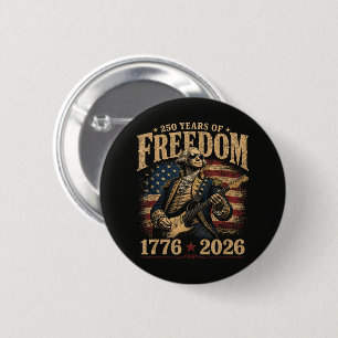 Playing Guitar 250 Years 4th July 6 Cm Round Badge