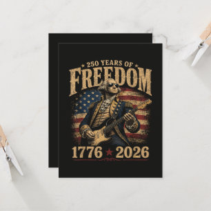 Playing Guitar 250 Years 4th July Invitation