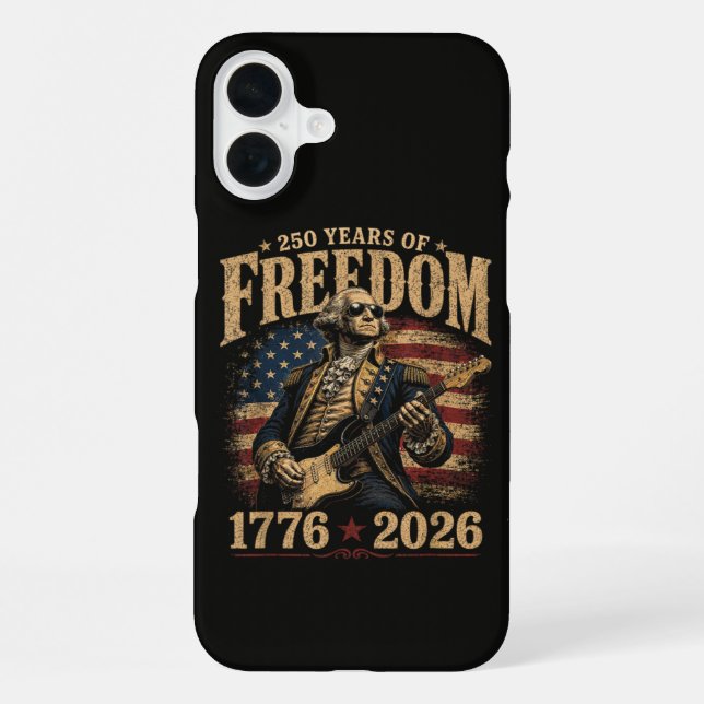  Playing Guitar 250 Years 4th July iPhone Case (Back)