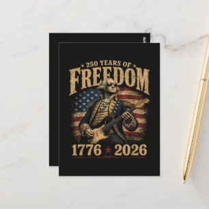 Playing Guitar 250 Years 4th July Postcard