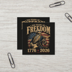 Playing Guitar 250 Years 4th July Square Business Card
