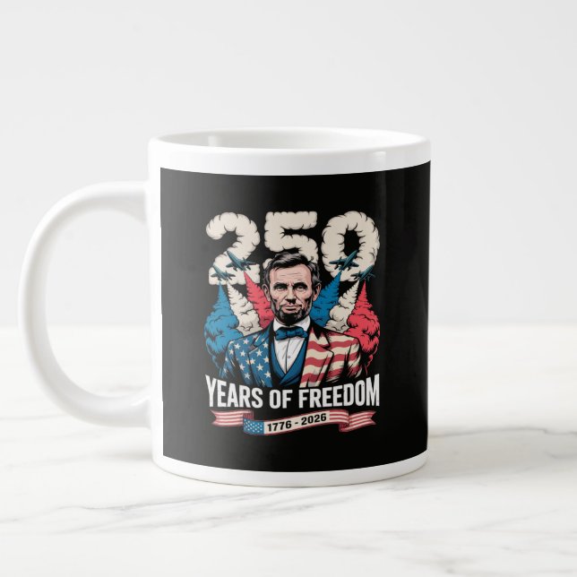  Playing Guitar 250 Years Large Coffee Mug (Left)