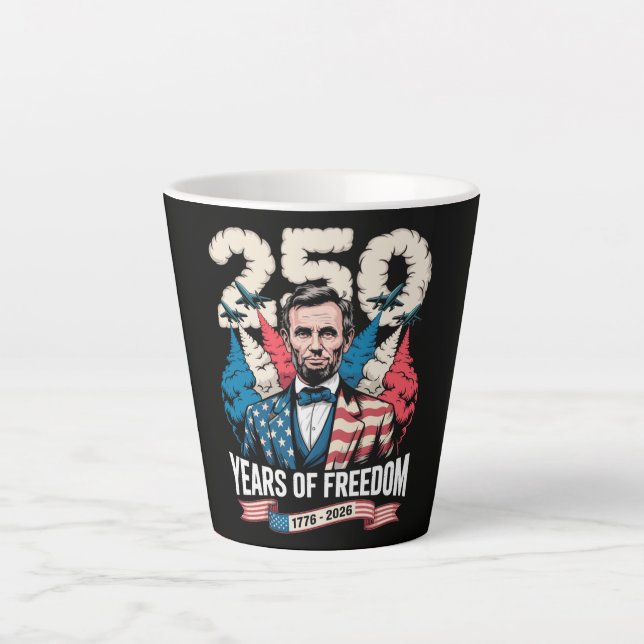  Playing Guitar 250 Years Latte Mug (Front)