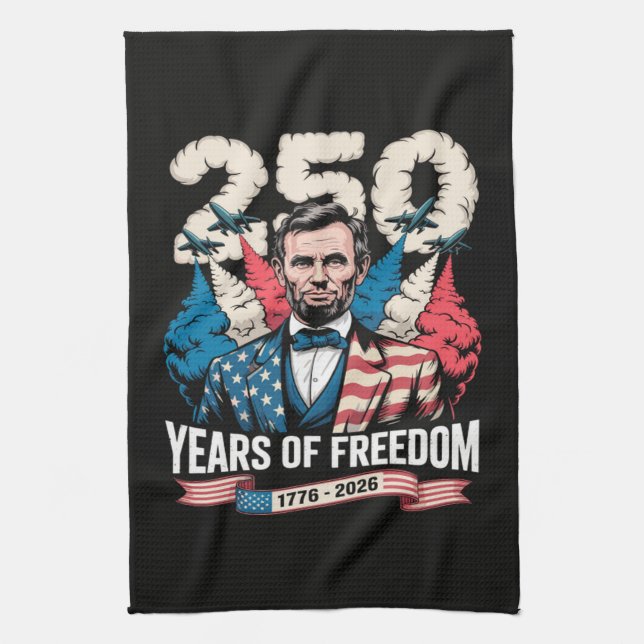  Playing Guitar 250 Years Tea Towel (Vertical)