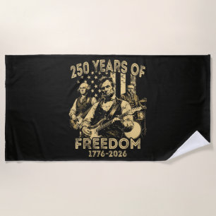 Playing Guitar 4th July 250th Anniversary Beach Towel