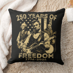 Playing Guitar 4th July 250th Anniversary Cushion