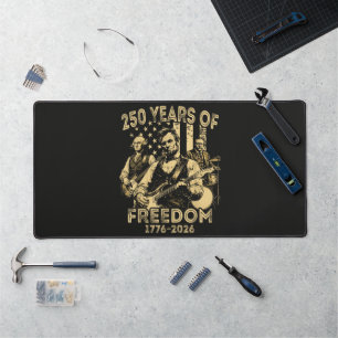 Playing Guitar 4th July 250th Anniversary Desk Mat