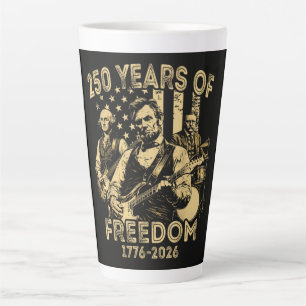 Playing Guitar 4th July 250th Anniversary Latte Mug