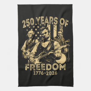 Playing Guitar 4th July 250th Anniversary Tea Towel