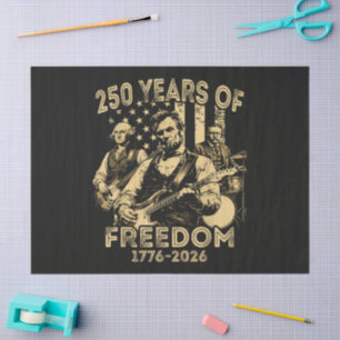Playing Guitar 4th July 250th Anniversary Tissue Paper