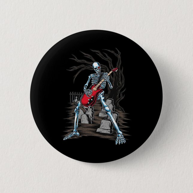 Playing Guitar  6 Cm Round Badge (Front)