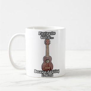 Playing guitar because adulting is hard. vintage coffee mug