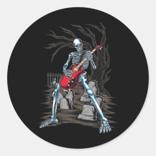 Playing Guitar Classic Round Sticker