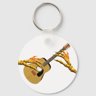 Playing guitar down to the bone by Valxart Key Ring