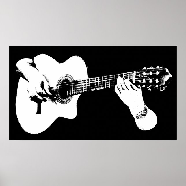Playing guitar graphic poster (Front)