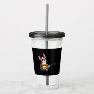 Playing Guitar Guitarist Frenchie Bulldog Gift Acrylic Tumbler